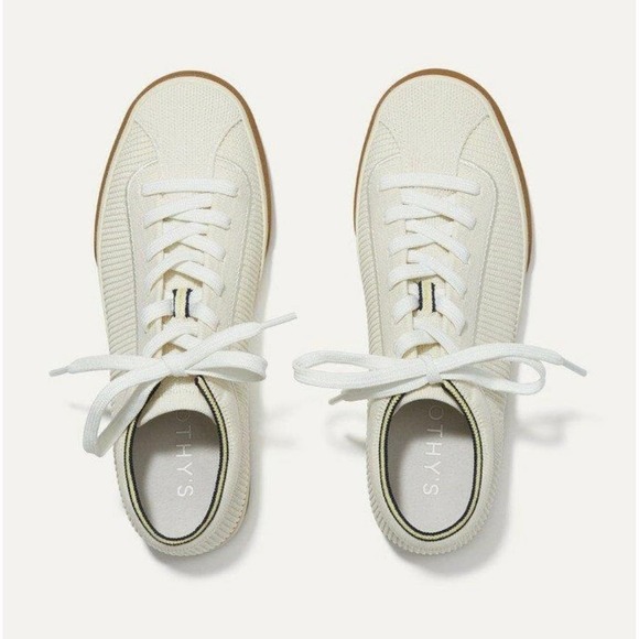 Rothy's Shoes - Rothy's Women's Lace Up Knit Lowtop Flat Sneakers Shoes Vanilla Size 9 NWOT